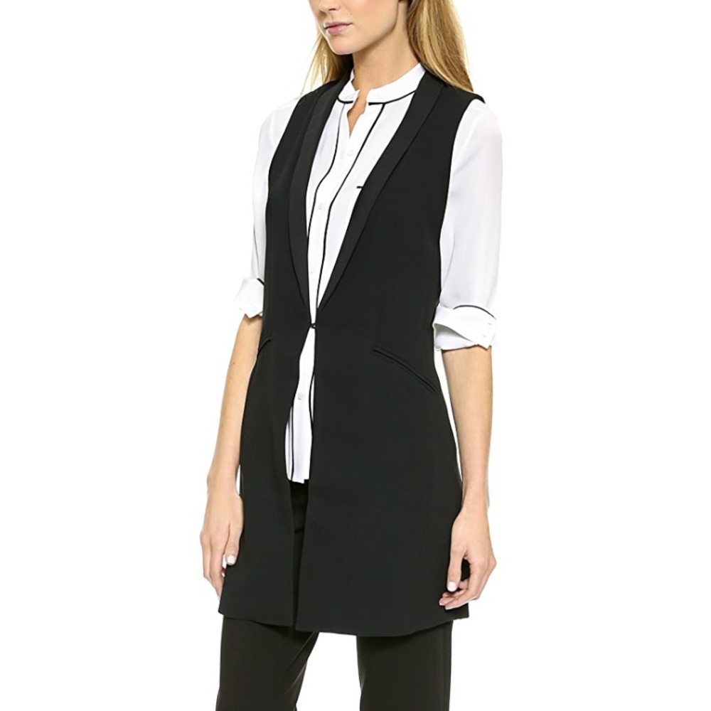 Alice + Olivia Long Shawl Collar Vest